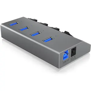 Hub USB 3.0 de 4 puertos con interruptores independientes + cable USB-A