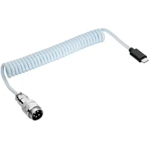 Cabo Retro em espiral USB-C - USB-C (c/ ligação de ficha Micro) - Azul - 3m