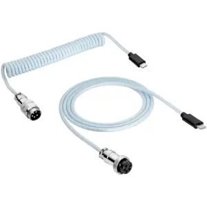 Cabo Retro em espiral USB-C - USB-C (c/ ligação de ficha Micro) - Azul - 3m