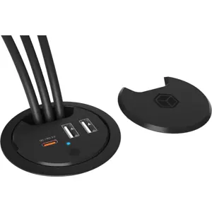 Cargador de embutir (Ø60mm) 2×USB-A + USB-C PD/QC 30W