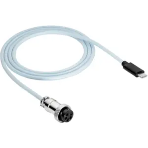 Cabo Retro em espiral USB-C - USB-C (c/ ligação de ficha Micro) - Azul - 3m