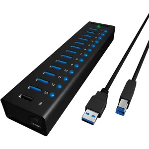 Hub USB 3.0 de 13 puertos con puerto de carga rápida + cable USB-A