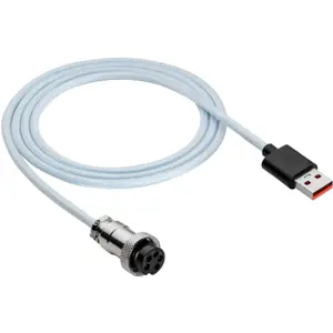 Cable Retro en espiral USB-A - USB-C (con conexión de ficha Micro) - Azul - 3 m