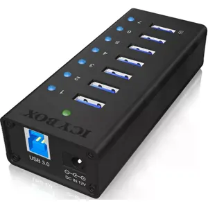 Hub USB 3.0 de 7 portas c/ porta de carregamento rápido + cabo USB-A