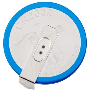 Pila de litio CR2032 3.0V 210mAh c/ 2 pines - horizontal (17.8mm)