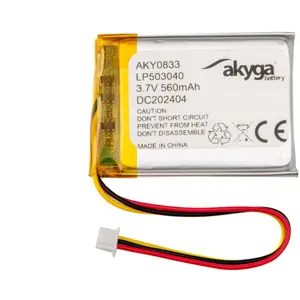 Bateria 3.7V 560mAh Li-Po - 30x40x5mm