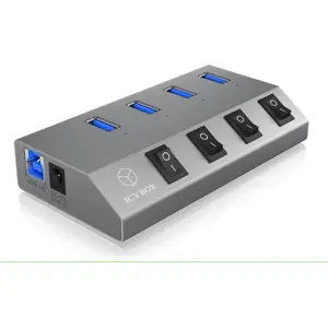 Hub USB 3.0 de 4 portas c/ interruptores independentes + cabo USB-A
