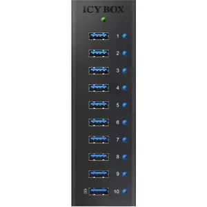 Hub USB 3.0 de 10 portas c/ porta de carregamento rápido + cabo USB-A