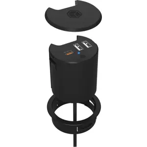 Cargador de embutir (Ø60mm) 2×USB-A + USB-C PD/QC 30W