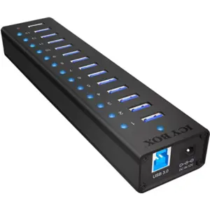 Hub USB 3.0 de 13 portas c/ porta de carregamento rápido + cabo USB-A