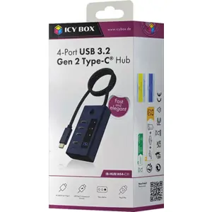 Hub USB 3.2 de 4 puertos (3×USB-C + 1×USB-C PD 20W) con pantalla y cable USB-C