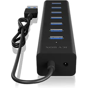 Hub USB 3.0 de 7 portas c/ cabo USB-A e fonte de alimentação