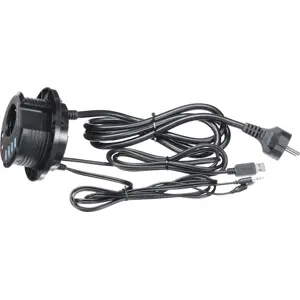 Hub USB 3.2 de encastrar (Ø80mm) c/ 4×USB-A + audio in/out + toma