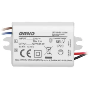 Fonte de alimentação MINI para LEDs 12VDC 6W 0.5A - IP20