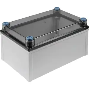 Caja plástica 300x200x170mm gris c/ tapa transparente - IP67