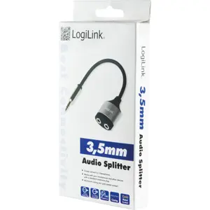 Adaptador Jack 3,5mm macho - 2x Jack 3,5mm fêmea Stereo - 180mm