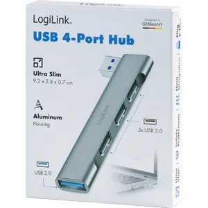 HUB USB-A Ultra-Slim c/ 4 portas (1x USB 3.0 + 3x USB 2.0)