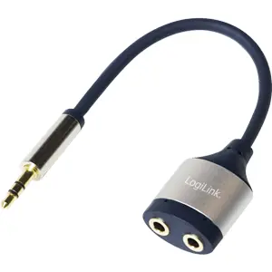 Adaptador Jack 3,5mm macho - 2x Jack 3,5mm fêmea Stereo - 180mm