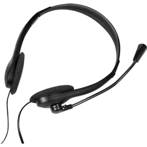 Auscultador headset stereo c/ microfone + controlo volume - 2x Jack3.5mm