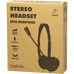 Auscultador headset stereo c/ microfone + controlo volume - 2x Jack3.5mm