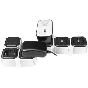 Bloco de 5 tomadas flexível c/ interruptor - cabo (3x1.5mm²) 1.5m