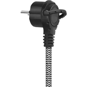Bloco de 3 tomadas - Preto - cabo têxtil (3x1.5mm²) 1.5m