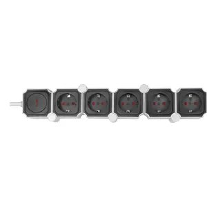Bloco de 5 tomadas flexível c/ interruptor - cabo (3x1.5mm²) 1.5m
