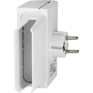 Tomada Schuko pass-through c/ Suporte de telemóvel + 2xUSB-A + luz noturna