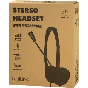 Auscultador headset stereo c/ microfone + controlo volume - Jack3.5mm (4Pin)