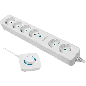 Bloco de 2+4 tomadas c/ interruptor de pé - Branco - cabo (3x1.5mm²) 1.5m
