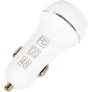Carregador de Isqueiro (12..24VDC) USB-C PD30W + USB-A QC3.0