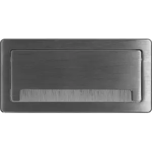 Bloco de tomadas de encastrar c/ tampa e escova anti-pó 2x Schuko + USB-A/C + 2xRJ45 - cabo de 1.5m - Preto