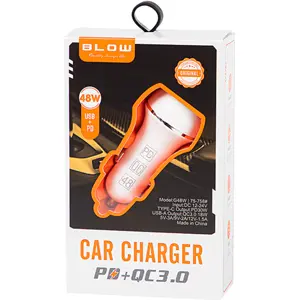Carregador de Isqueiro (12..24VDC) USB-C PD30W + USB-A QC3.0