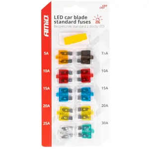 Conjunto de 10 Fusiveis Auto standard (19mm) c/ LED indicador de estado