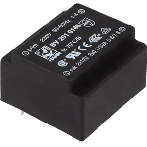 Transformador encapsulado para PCB 230VAC/12V+12V 0.175VA 0.015A