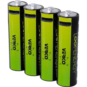 Conjunto de 4 Baterias Li-Ion recarregáveis via USB-C - AA 1.5V 2550mWh