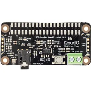 Placa de som p/ Raspberry Pi Zero c/ AUX IN/OUT, mic MEMS e saída p/ altifalante