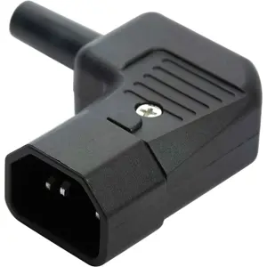 Ficha IEC C14 (macho) 3pin 10A angular 90º