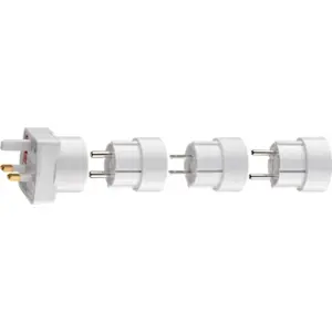 Kit de adaptadores de viaje Schuko (tipo F) ➝ Universal (sin tierra)