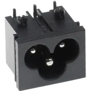 Ficha IEC C6 (macho) 3 pines para PCB 250VAC 2.5A