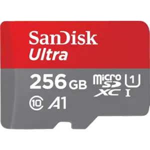 Cartão de memória microSDXC 256GB C10 U1 A1 (150MB/s) + Adaptador SD