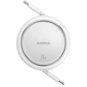 Cabo retrátil USB-C macho <-> Lightning 20W PD - 1 m - branco