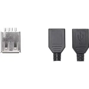 Ficha USB 2.0 Tipo A (Fêmea) de soldar para cabo