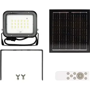 Projetor LED Slim Solar 6W 6500K (branco frio) 800lm c/ comando - IP65