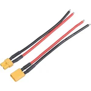 Conjunto de 2 cables con conector XT30 en una extremidad (Macho + Hembra) - 16AWG 50cm