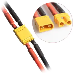 Conjunto de 2 cables con conector XT30 en una extremidad (Macho + Hembra) - 16AWG 50cm
