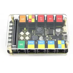 Placa de expansión Easy Plug para micro:bit con 10 puertos RJ11, 4 LEDs RGB y Buzzer