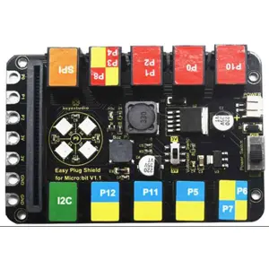 Placa de expansión Easy Plug para micro:bit con 10 puertos RJ11, 4 LEDs RGB y Buzzer