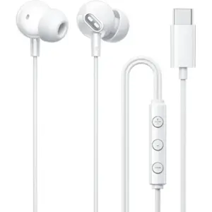 Auriculares in-ear com microfone e cabo USB-C - brancos