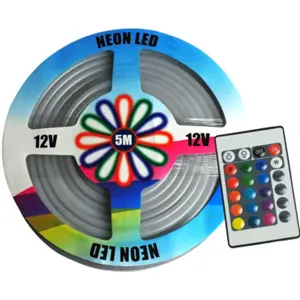 Tira LED NEON FLEX RGB 12VDC IP67 - 6x12mm - con mando - rollo de 5.0m
